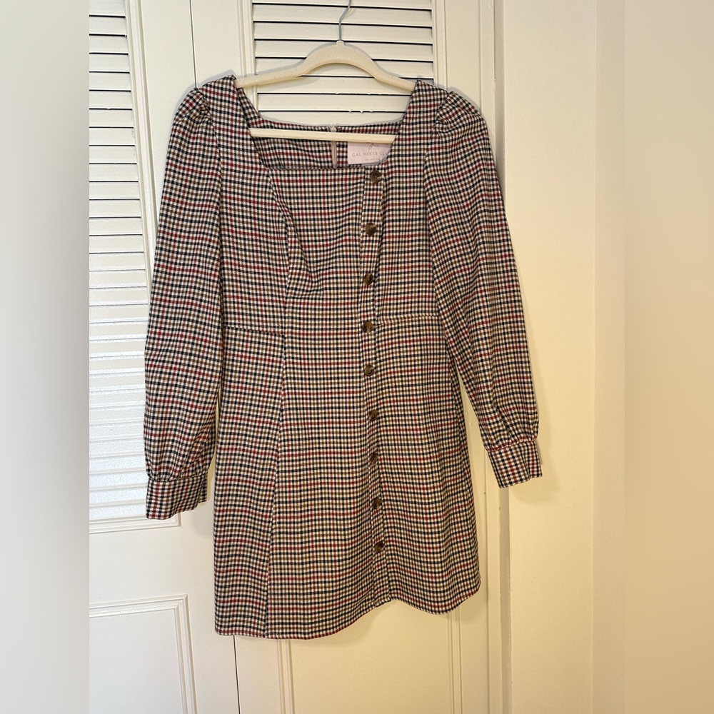 Gal Meets Glam Checkered Mini Dress - Black and White